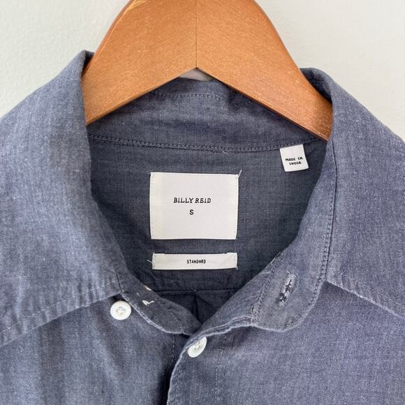 Billy Reid MSL 1-Pocket Detail Blue Cotton Button Down Shirt, Size Small - Picture 7 of 13